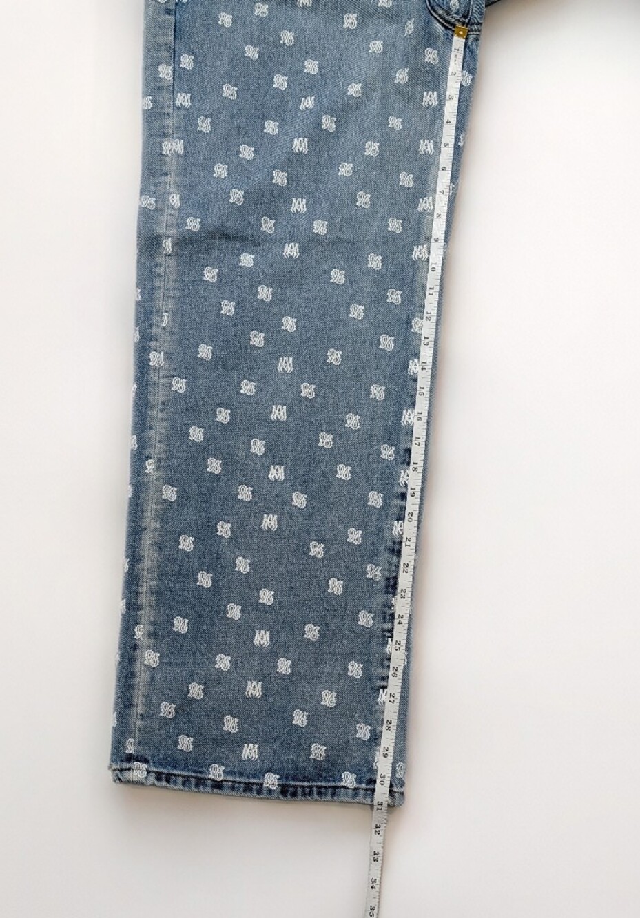 AMIRI Monogram Wide Leg Designer Jeans Size 38 NWT Made in USA - Picture 7 of 16